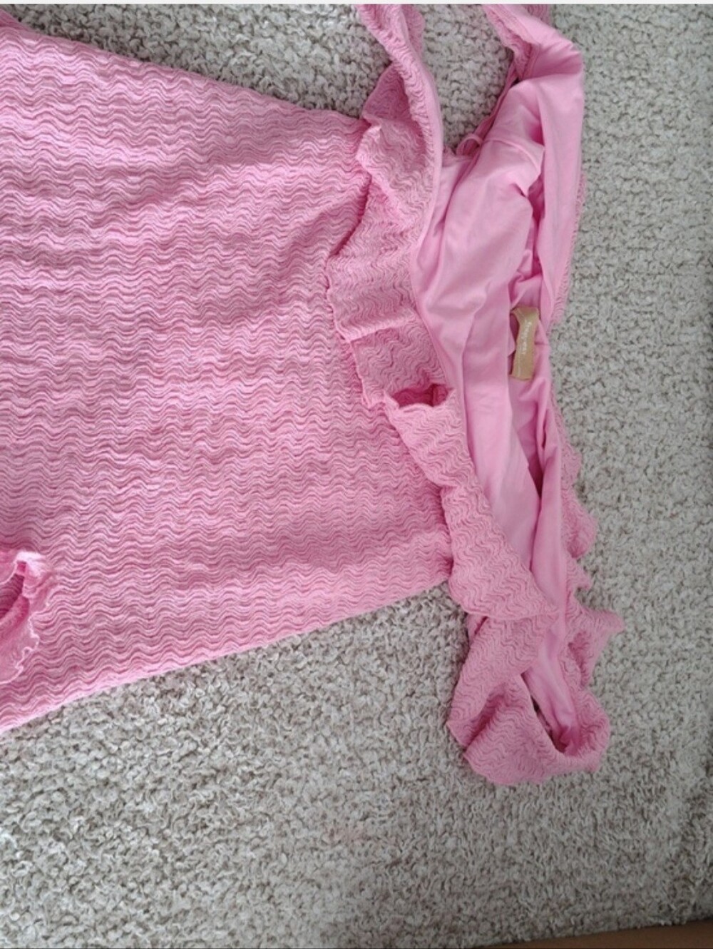 FREE PEOPLE Pink Off-Shoulder Ruffle Women's Dress - Picture 7 of 10